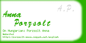 anna porzsolt business card